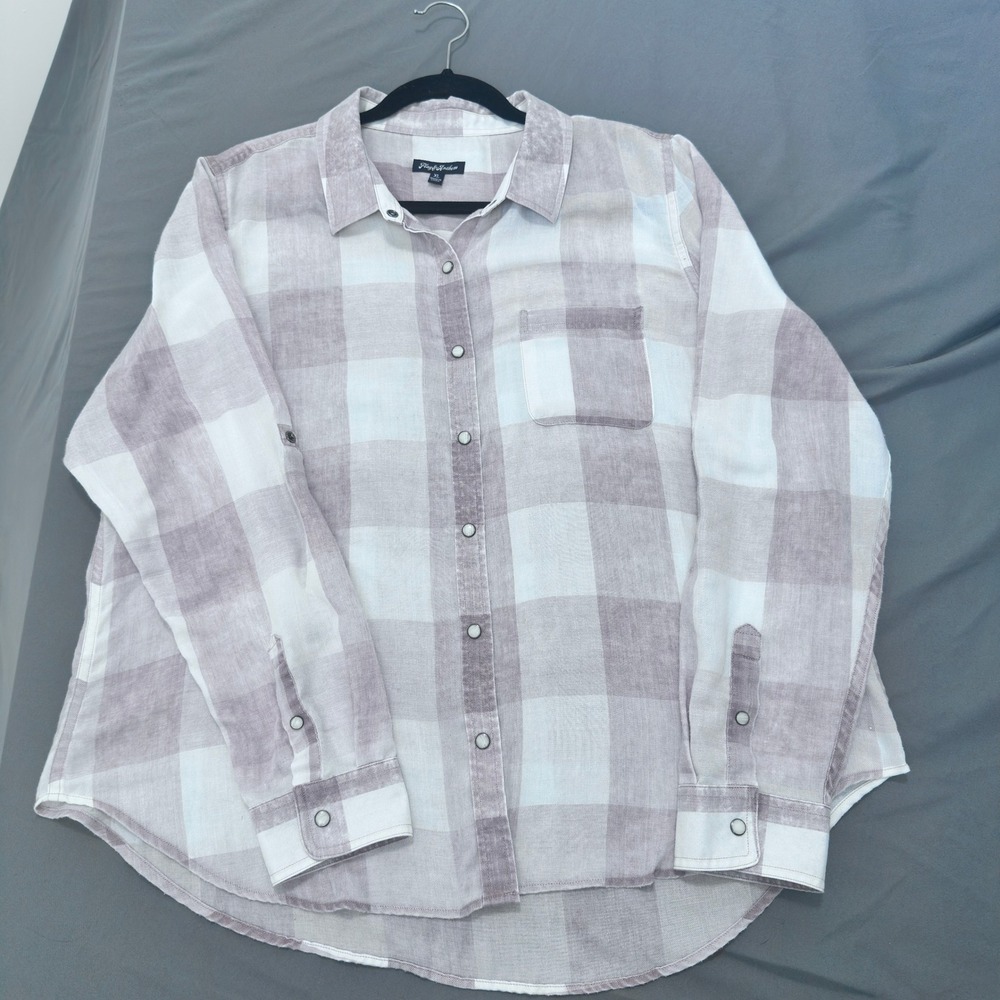 Flag & Anthem Chazy Button Down Plaid Shirt with Pearl snaps, XL - Picture 2 of 4